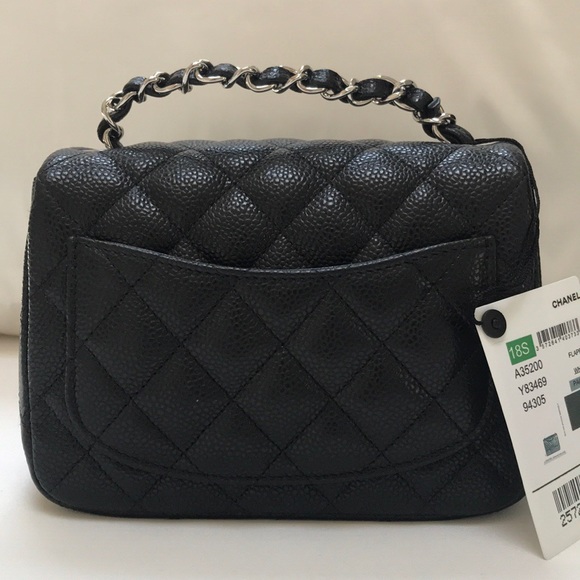 💰SOLD💰💯AUTHENTIC CHANEL MINI SQUARE CAVIAR - Picture 2 of 7